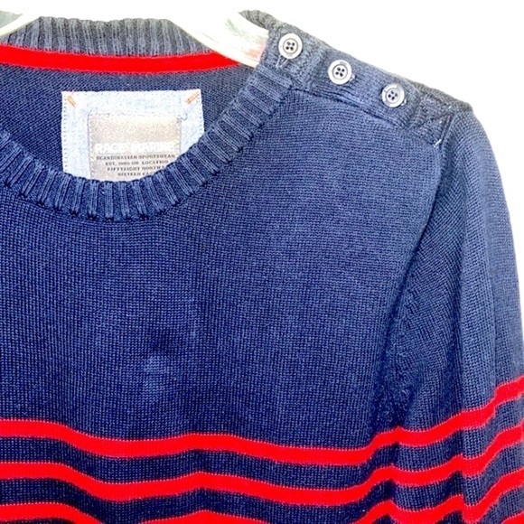 Race Marine Woman Blue and Red Stripes Sweater Size L - Picture 6 of 14